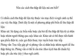 Bài giảng Toán Lớp 8 (Chân trời sáng tạo) - Bài 1: Thu thập và phân loại dữ liệu (Tiết 1)