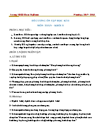 Đề cương ôn tập học kì II môn Toán Khối 8 - Năm học 2017-2018 - Trường THCS Đoàn Thị Điểm