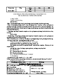 Giáo án Đại số Lớp 8 - Chương III: Phương trì