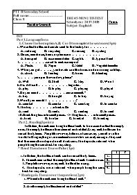 4 Đề kiểm tra Tiếng Anh 8 - Năm học 2017-2018