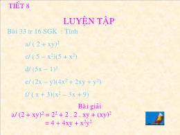 Bài giảng Đại số 8 - Chương I: Phép nhân và p