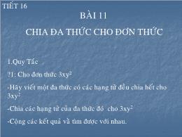 Bài giảng Đại số 8 - Chương I: Phép nhân và p