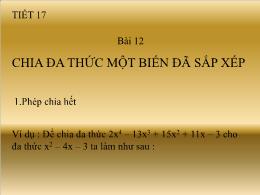 Bài giảng Đại số 8 - Chương I: Phép nhân và p