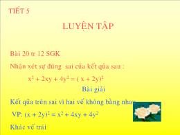 Bài giảng Đại số 8 - Chương I: Phép nhân và p