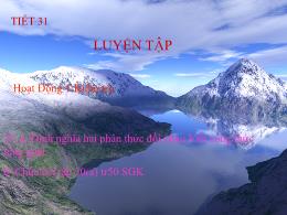 Bài giảng Đại số 8 - Chương II: Phân thức đại