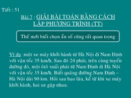 Bài giảng Đại số 8 - Chương III: Phương trình