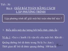 Bài giảng Đại số 8 - Chương III: Phương trình