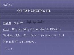 Bài giảng Đại số 8 - Chương III: Phương trình