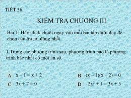 Bài giảng Đại số 8 - Chương III: Phương trình