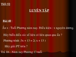 Bài giảng Đại số 8 - Chương III: Phương trình