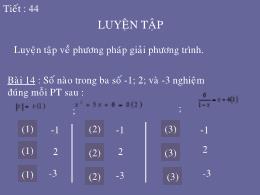 Bài giảng Đại số 8 - Chương III: Phương trình