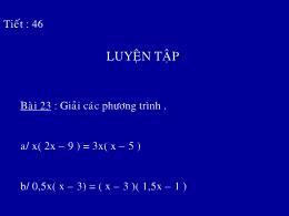 Bài giảng Đại số 8 - Chương III: Phương trình