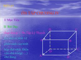 Bài giảng Hình học 8 - Chương IV: Hình lăng t