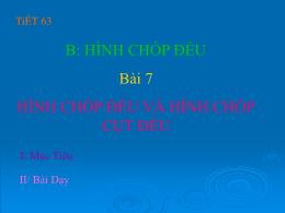 Bài giảng Hình học 8 - Chương IV: Hình lăng t