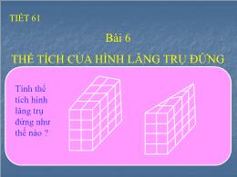 Bài giảng Hình học 8 - Chương IV: Hình lăng t