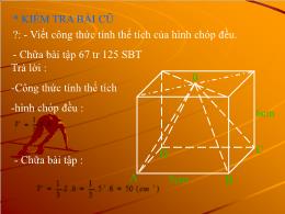 Bài giảng Hình học 8 - Chương IV: Hình lăng t