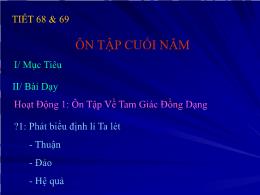 Bài giảng Hình học 8 - Tiết 68-70