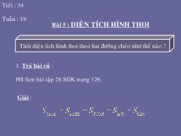 Bài giảng Hình học 8 - Tuần 19, Bài 5: Diện t
