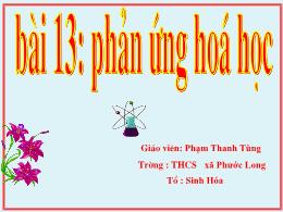 Bài giảng Hóa học 8 - Bài 13: Phản ứng hóa họ