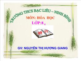 Bài giảng Hóa học 8 - Chương 3: Mol và tính t