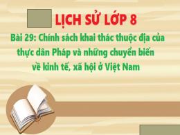 Bài giảng Lịch sử 8 - Bài 29: Chính sách khai