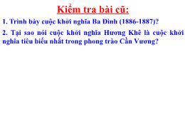 Bài giảng Lịch sử Lớp 8 - Bài 27: Khởi nghĩa 