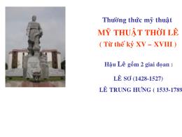 Bài giảng Mĩ thuật 8 - Bài 3: Thường thức mĩ 