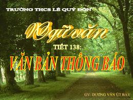 Bài giảng Ngữ văn 8 - Tiết 137: Văn bản thông