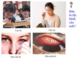 Bài giảng Sinh học 8 - Bài 50: Vệ sinh mắt