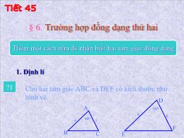Bài giảng Toán 8 - Chương III: Tam giác đồng