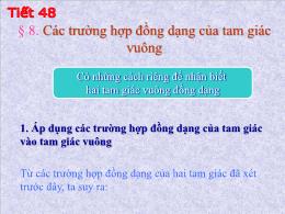 Bài giảng Toán 8 - Chương III: Tam giác đồng