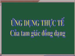 Bài giảng Toán 8 - Chương III: Tam giác đồng