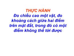 Bài giảng Toán 8 - Chương III: Tam giác đồng