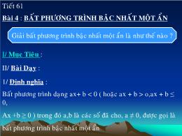 Bài giảng Toán 8 - Chương IV: Bất phương trìn