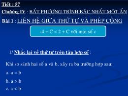 Bài giảng Toán 8 - Chương IV: Bất phương trìn