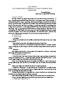 Chuyên đề Ôn tập kiến thức kiểm tra cuối học 