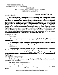 Chuyên đề Ôn tập kiến thức kiểm tra giữa học 