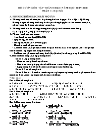 Đề cương ôn tập Covid 19 Toán 8 (Phần Đại số)