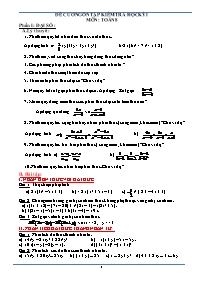 Đề cương ôn tập học kì I Toán 8 - Năm học 202