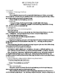 Đề cương ôn tập Ngữ văn 8 - Tuần 20+21