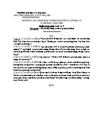 Đề đề xuất HSG Lịch sử 8 - Năm học 2023-2024