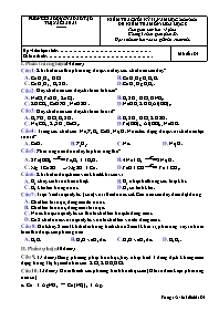 Đề kiểm tra cuối học kì II Hóa học 8 - Mã đề