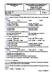 Đề kiểm tra cuối học kì II Hóa học 8 - Mã đề