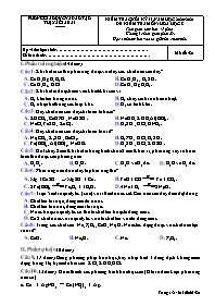 Đề kiểm tra cuối học kì II Hóa học 8 - Mã đề