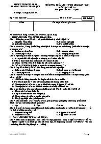 Đề kiểm tra giữa học kì II Lịch sử 8 - Mã đề