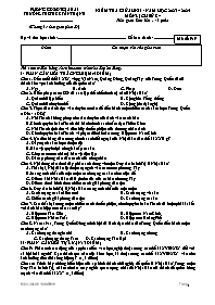 Đề kiểm tra giữa học kì II Lịch sử 8 - Mã đề
