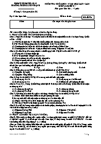 Đề kiểm tra giữa học kì II Lịch sử 8 - Mã đề