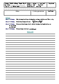 Đề kiểm tra học kì II Toán 8 - Trường THCS xã