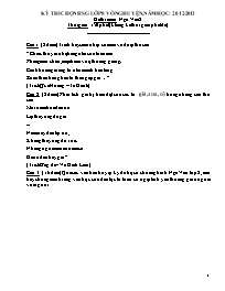 Đề thi HSG Ngữ văn 8 - Năm học 2012-2013 (Có