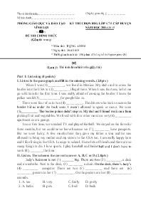 Đề thi HSG Tiếng Anh 8 cấp Huyện - Năm học 20